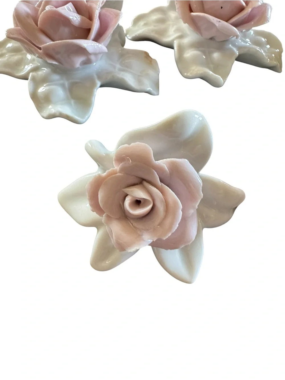 Porcelain Pink Rose Flower Ceramic Accent - Brand Kaiser misc lot